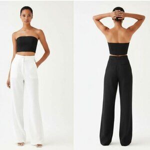 NWT BABATON Aritzia Albie Linen Blend Tube Top Size Small Black